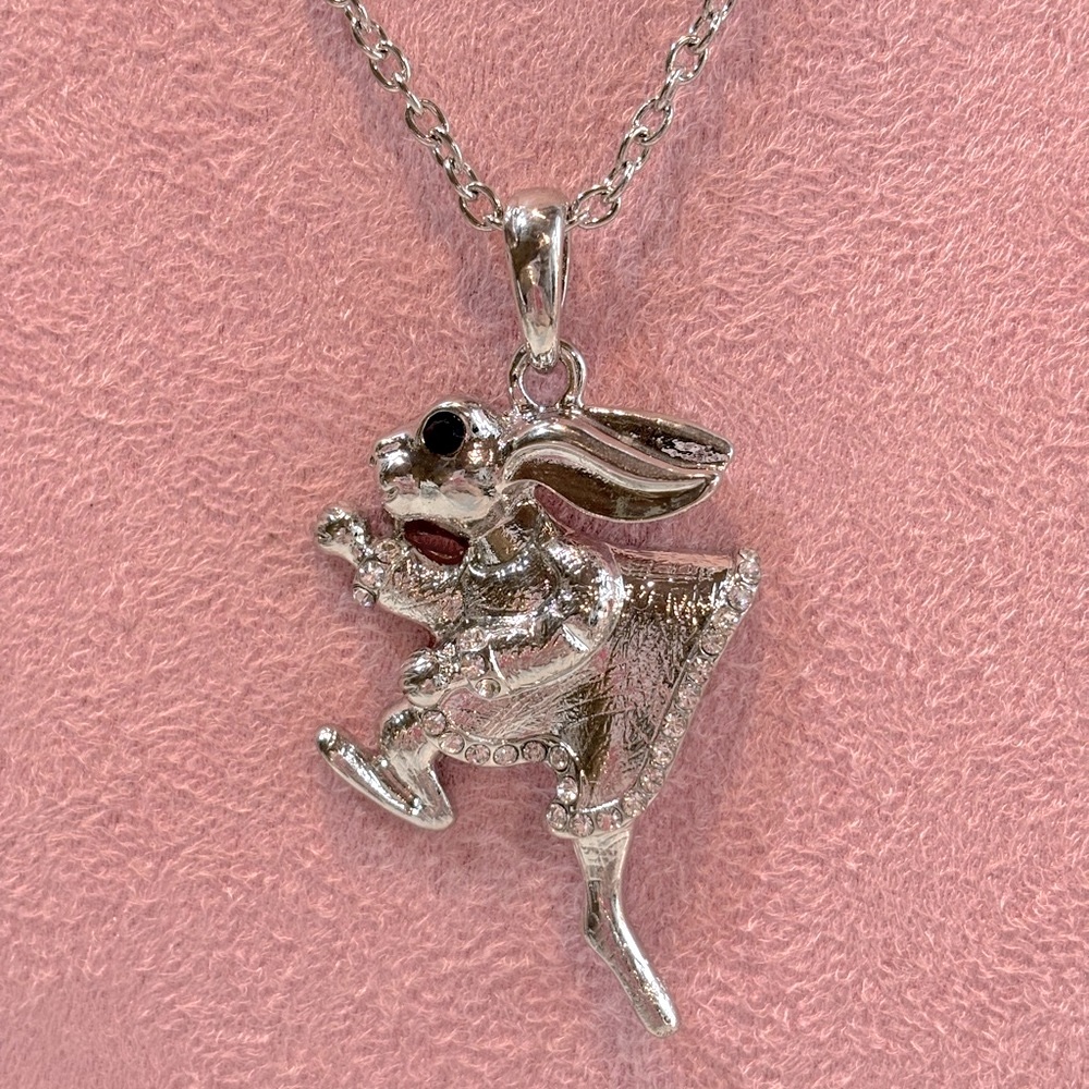 Long Rabbit Pendant Charm Necklace‎
